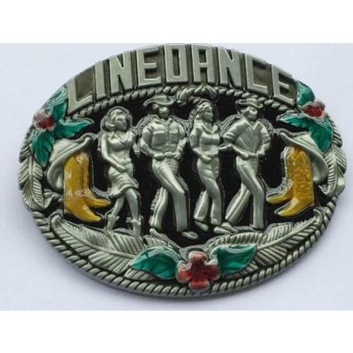 Western Line Dance Belt Buckle