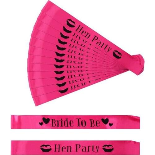 Rose Red Sexy Lips Hen Party Sash Bride To Be Party Decoration Bachelorette Party Headband Badge Decoration