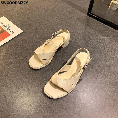 Square Toe Heels High Heels Sandals Women Chunky Heels Ladies Shoes and Sandals Pumps Women Shoes Sandals Women Summer 2021