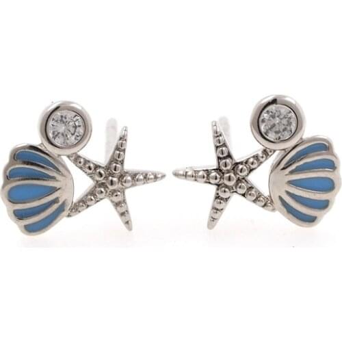 Shell Earrings,Pearl Shell Earrings,Silver Shell Jewelry,Fashionable Ocean Jewelry Charm