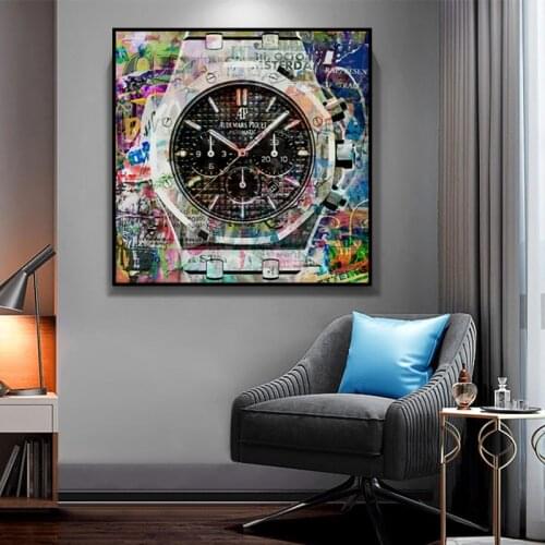Modern Colorful Graffiti Watch Canvas Painting on The Wall Art Posters Prints Wall Pictures for Living Room Home Wall Cuadros