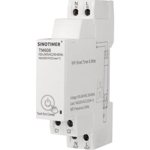 TM608 Single Phase WIFI Home Energy Meter with Timer Switch Remote Control by APP Voltage Current Detection Timing