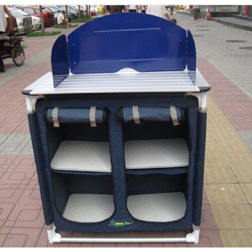 Outdoor portable mobile kitchen cutlery set Camping console Picnic assembly portable table