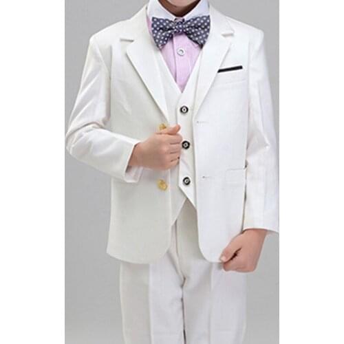 Spring Fashion Tailor Made White Loose Style Suit Kid Slim Fit Tuxedo For Wedding Kid Dress Dinner Beach Party Children Clothing