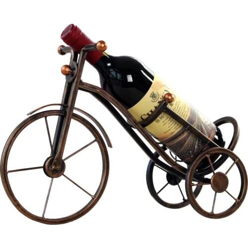 Vintage European Style Metal Tricycle ornaments display Wine Bottle holder Table Home Deco