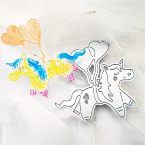Balloon Unicorns Metal Cutting Dies Craft Dies Scrapbooking Stencil Template DIY Embossing Paper Photo Album Cards Making