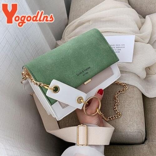 Yogodlns Small Flap Shoulder Bags For Women PU Leather Fashion Crossbody Luxury Messenger Bag Chains Handbag Ladies Phone Purse