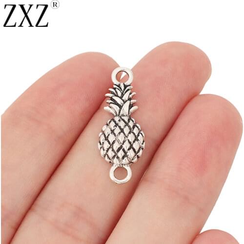 ZXZ 20pcs Tibetan Silver Pineapple Connector Charms for Bracelet Jewelry Making Findings 27x10mm