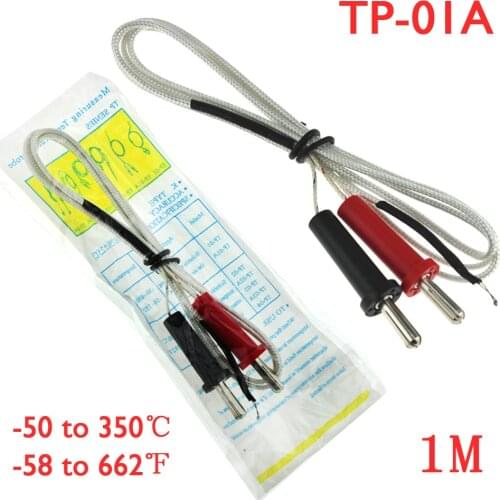 1/2/5pcs K-type Thermocouple Sensor Digital Probe Tester 100cm 1M Wire Temperature Measuring Interface Temperature Sensor