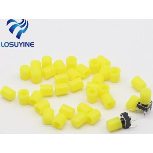 100pcs/lot Yellow Plastic Cap Hat G62 for 6*6mm Tactile Push Button Switch Lid Cover Free Shipping