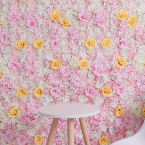 12Pcs/Lot Flower Wall Artificial Flowers Silk Rose Dried Flowers Hydrangea for Romantic Wedding/Home Backdrop Decoration GH005