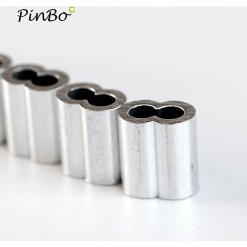 20pc Diameter 10mm M10 Sleeves Aluminium Oval Double Hole and thimble rope for Crimping Wire Rope
