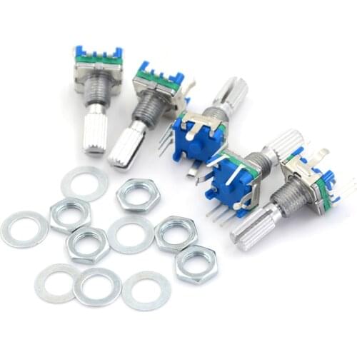 5pcs/lot Original, Rotary Encoder, Code Switch/ EC11/ Digital Potentiometer With Switch 5Pin Handle