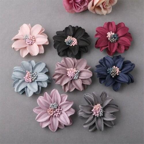 8Pcs 3D Diy Flowers Applique Dress Decoration Patches Clothing Flower Patch Fabric Patches for Dress Hair Clothes Craft Supplies