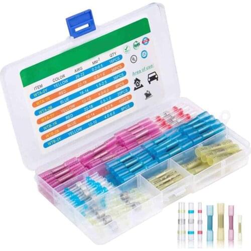 94/255/640pcs de Dissipadores de Calor Conectores Bunda Emenda Fio Elétrico À Prova D' Água do Cabo Crimp Terminais AWG 22