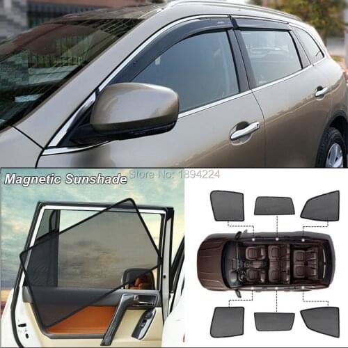 Car Full Side Windows Magnetic Sun Shade UV Protection Ray Blocking Mesh Visor For Renault Koleos 2017