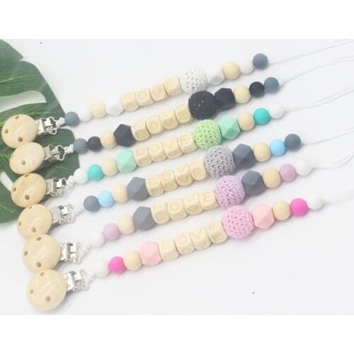 Safely Toddler Silicone Dummy Pacifier Clip Baby Anti-chain Pacifier Chain Beads Infant Teether Soother Nipple Strap Chain