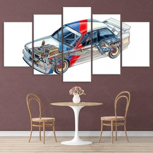 BMW M3 E30 3 car supercar landscape Picture Wall Paintings Poster HD Wall Picture for Living Room Decor frame