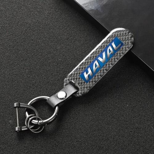 Carbon fiber Car logo keychain 360 Degree Rotating Horseshoe Rings for haval f7 h6 f7x h2 h3 h5 h7 h8 h9 2021 Car