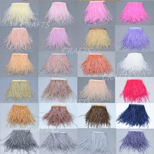 1 meter long quality ostrich hair trim cloth sideband / strap skirt / dress / suit / jewelry 10-15cm