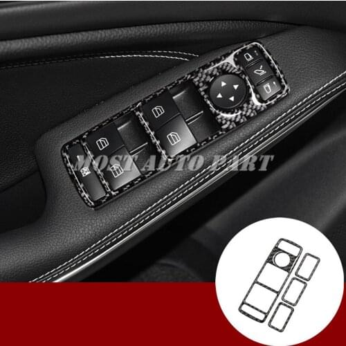 For Benz GLE W166 C292 GLS X166 Carbon Fiber Car Door Window Button Trim Cover 2015-2019 Car accesories interior Car decoration