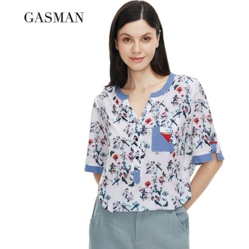 Женские короткие футболки GASMAN China At AliExpress