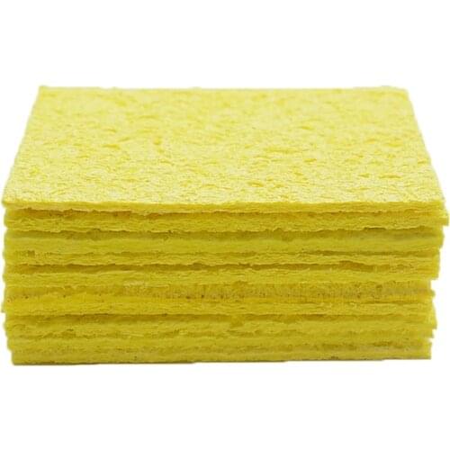 10 Pcs Yellow High Temperature Resistant Cleaning Sponge for Electric Soldering Iron Stand Welding Accessories kit