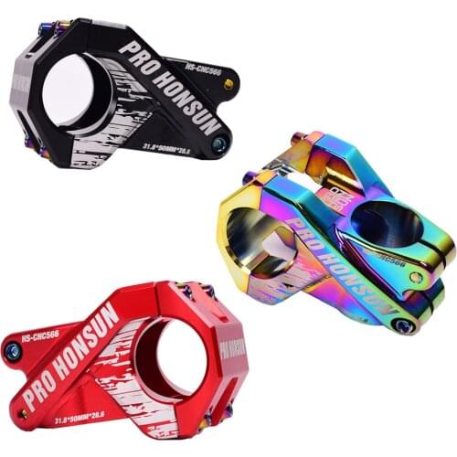 HONSUN MTB Road Bicycle Stem 0 Degree Rise Bicycle CNC Aluminum Alloy for 31.8mm Handlebar colorful,black,red,blue,gold