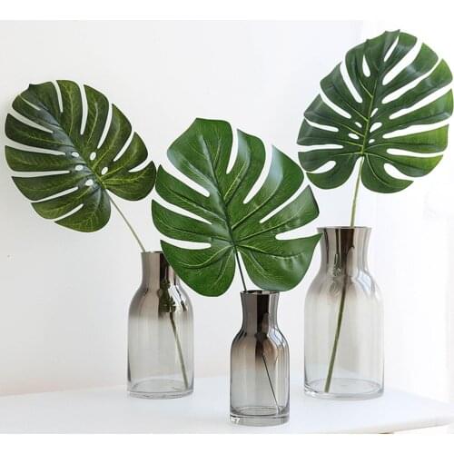 Simulation Turtle Leaf Artificial Fake Monstera Palm Leaves Green Plants Wedding DIY Decoration Arrangement Plant Leaf For Home