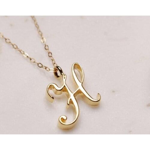 Small letter Label Simple Initial Logo alphabet H Necklace Name Symbol English Initials Letters Charm Pendant Jewelry
