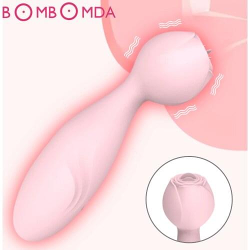 Mini Powerful Vibrator Sex Toys for Woman Tongue Licking AV Magic Wand Vibrators Clitoris Stimulator Dildo Erotic Toys for Adult