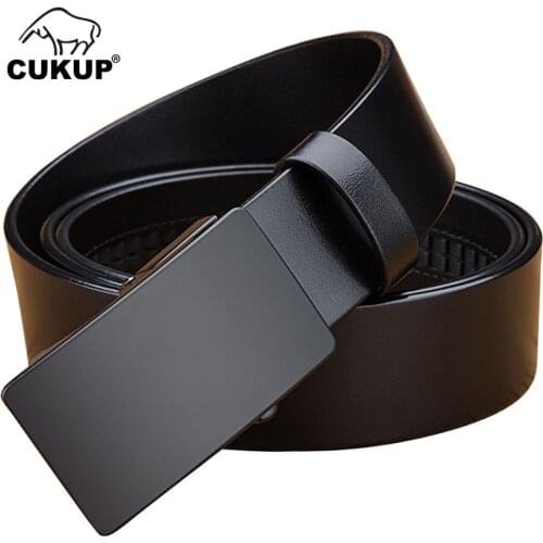 CUKUP 2018 Mens New Cow Leather Luxury Automatic Belt Buckle Mens Dress Belts for Jeans Formal Casual Accessories Men NCK649