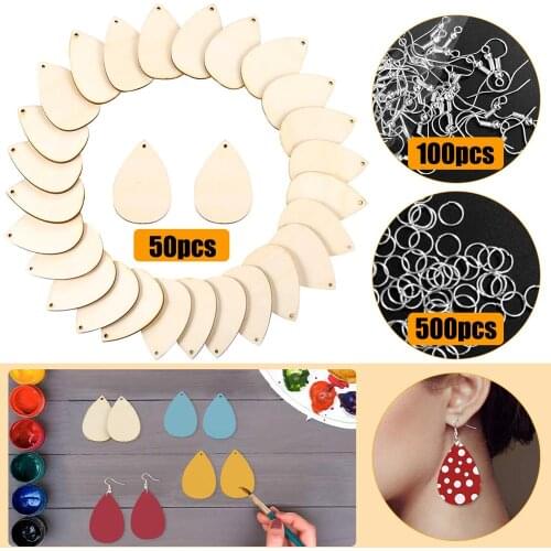 Unpolished Wooden Teardrop Earring Pendant for DIY Jewelry Making Wooden Earring Blanks for Jewelry Making earring accessories