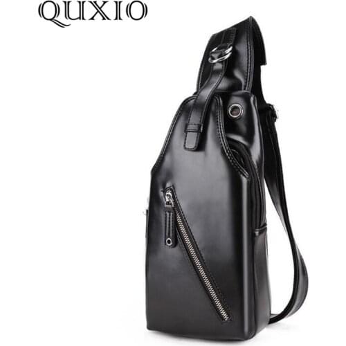 2017 New Mens Chest Package Shoulder Bag Messenger Man Multifunction Belt Bag Waterproof PU Leather CrossBody Bags WGZ01
