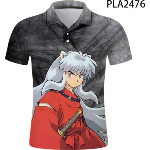 2020 New Summer Inuyasha 3D Printed Men Polo Shirt Fashion Streetwear Casual Polo Homme Harajuku Cool Short Sleeve Tops Ropa
