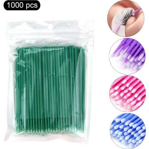 100/500/1000pcs/lot Disposable Eyelash Micro Brushes Lash Cotton Swab Brush Extension Individual Removing Applicator Makeup Tool