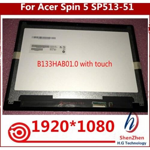 Original For Acer Spin 5 SP513-51 LCD Screen+Touch Digitizer Assembly FHD WITH TOUCH IPS matrix 30PIN OR 40PIN