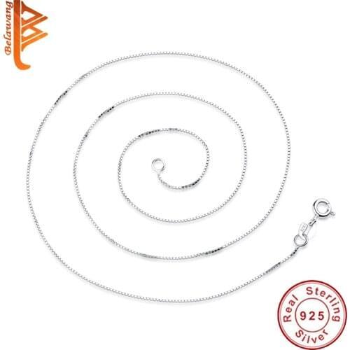 Real 925 Sterling Silver Classic Round Style Necklace Long Chain Simple Decorate Fashion Jewelry For Women High Quality