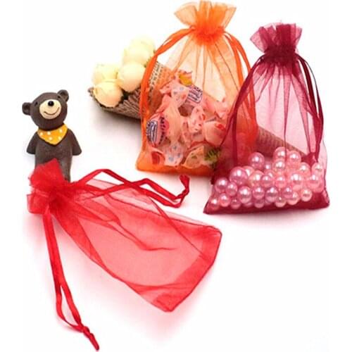 9 Sizes Drawstring gift Bags Organza Bags Christmas Halloween Gift Box Packaging Bags Wedding Candy Box Chocolate Bags 50pcs/lot