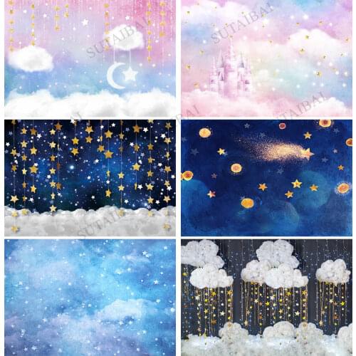 Newborn Portrait Backdrops Twinkle Star Photography Backdrop Starry Night Little Prince Baby Shower Birthday Party Background