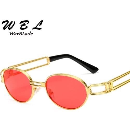 WarBLade Vintage Small Oval Sunglasses Women Men High Quality Sun Glasses UV400 Steampunk Goggles Punk Shades Retro