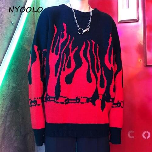 NYOOLO Autumn winter Hip hop sweaters Harajuku design loose batwing sleeve pullovers knitted sweaters women men clothing tops