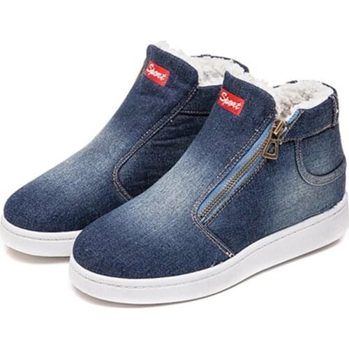 Winter Shoes Women Denim Snow Boots 2018 Winter Women Shoes Woman Snow Boots Ankle Warm Platform Ladies Boot