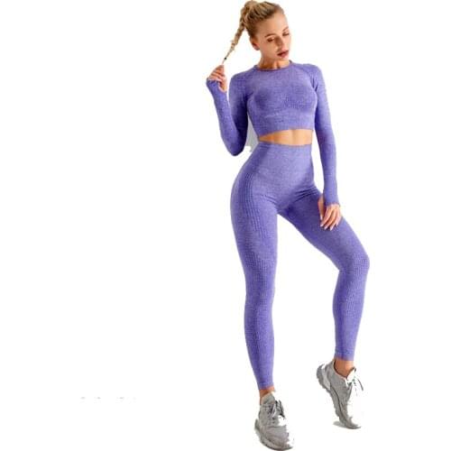 High Quality Women Set 5 pieces Stock Sports Flexible Seamless Gym Fitness Yoga Sportswear Tracksuit