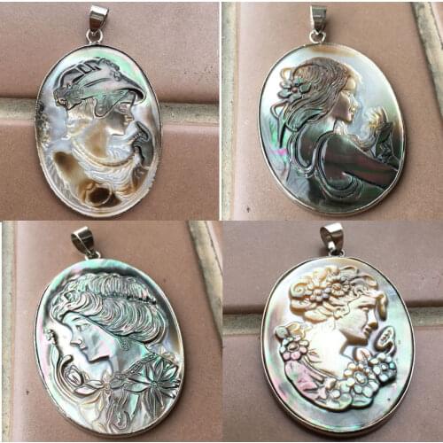 Free Shipping Mother of Pearl Shell Carved Women Pendant 1pcs MWB891