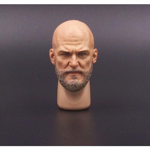 1/6 Soldier male head sculpture Bearded villain for 12 inch action figure
