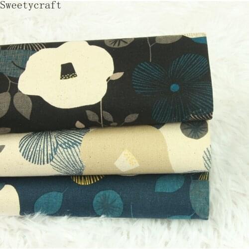 110x45cm Thick Cotton Linen Fabric By Yard Flower printed Cloth for DIY Handmade Sewing Patchwork Needlework Home Decor Tissue