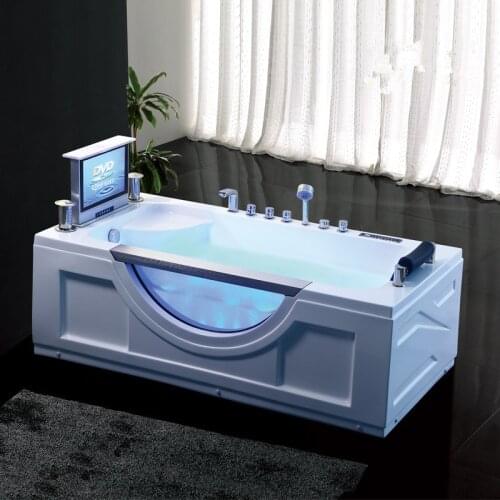1800mm Bathroom Whirlpool Bathtub LED Colored Lights Indoor Spa Double People Surf Massage Tub 1815