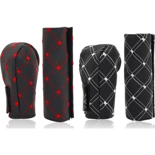 2 PCS/Set Car Hand Brake Cover Gear Cover Wine Series Shift Cover Manual Block Automatic Gear Universal Car Accessories