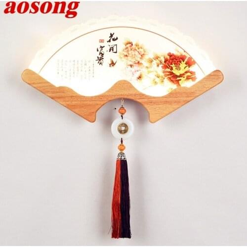 AOSONG Wall Lights Contemporary Creative Indoor LED Sconces Fan Shape Lamps For Home Corridor Study